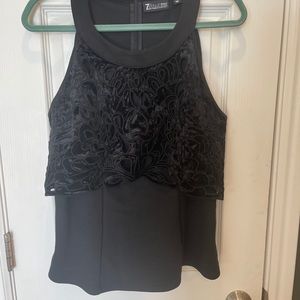 Black blouse with velvet details!